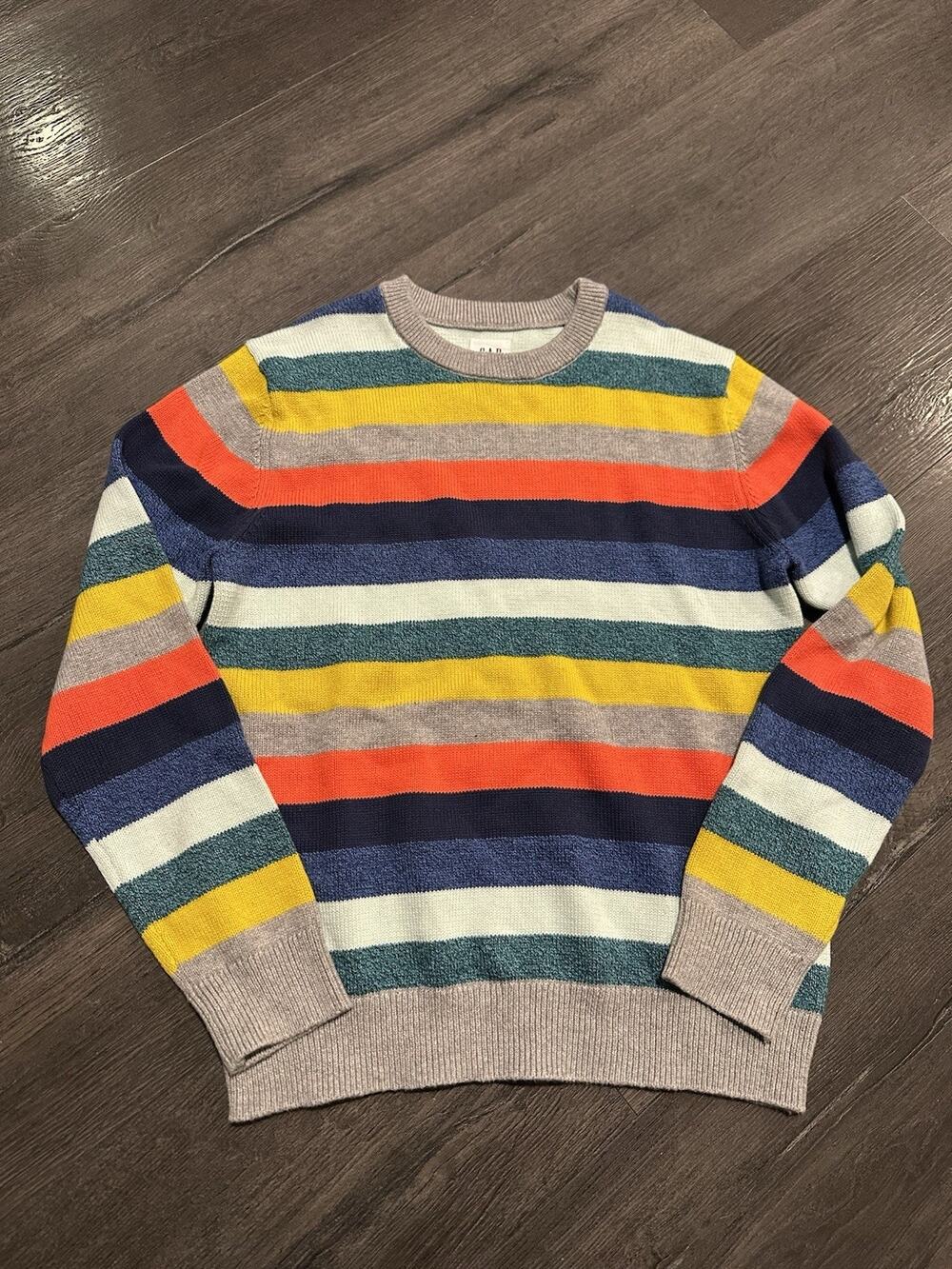 GAP KIDS CREWNECK LONG SLEEVE SWEATER SZ (XL) 100% COTTON MULTICOLOR